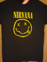 Load image into Gallery viewer, NIRVANA T-SHIRT BRAND NEW SMILEY FACE LOGO WITH BACK LARGE